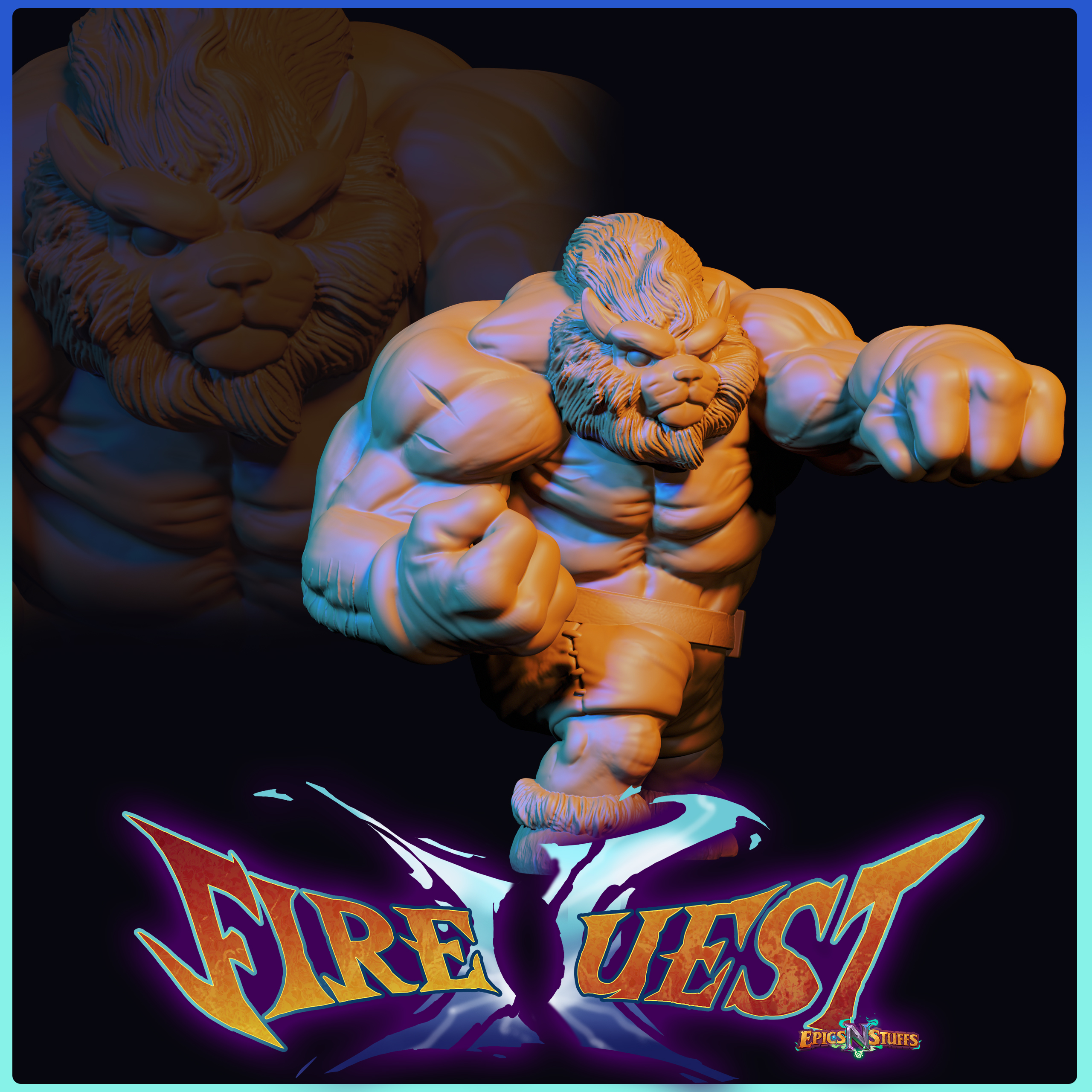 Big Guy Miner, Fire Quest II Miniature - Pre-Supported